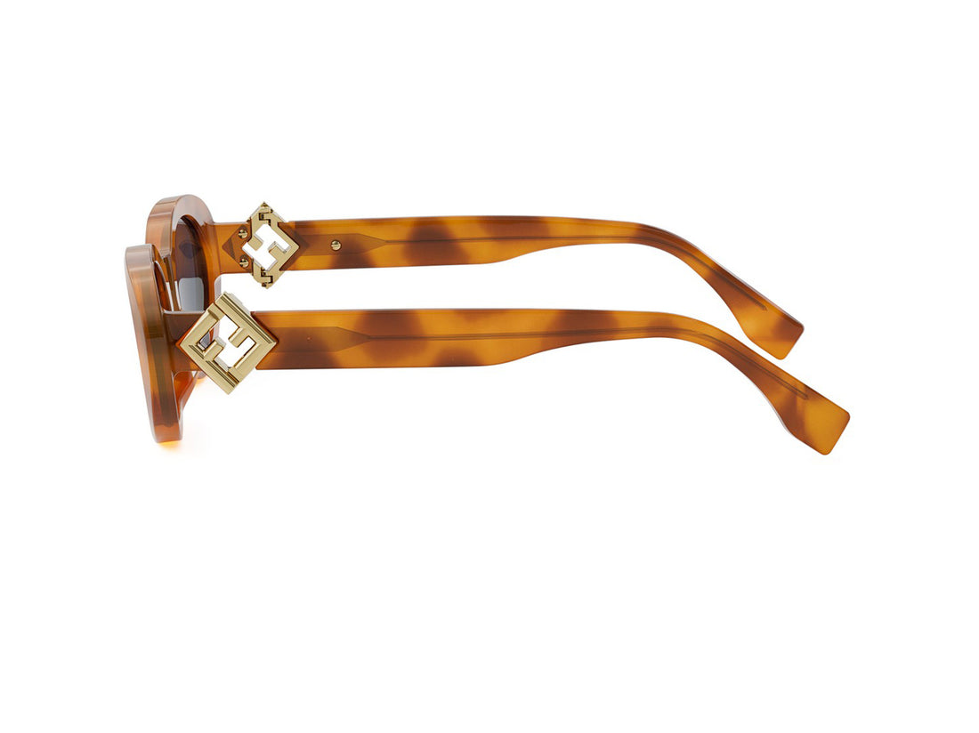 Lunettes de soleil fendi ff diamonds fe40140u 56v havana oval femenino taille 53mm - Vue détaillée