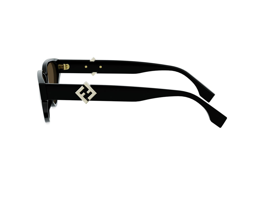Lunettes de soleil fendi ff diamonds fe40184i 01e black cat eye femenino taille 57mm - Vue détaillée