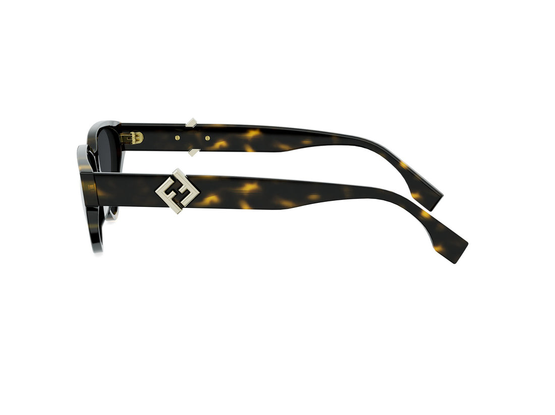 Lunettes de soleil fendi ff diamonds fe40184i 52a havana cat eye femenino taille 57mm - Vue détaillée