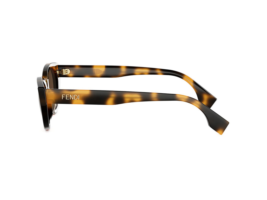 Lunettes de soleil fendi lettering fe40209i 52e havana oval femenino taille 51mm - Vue détaillée