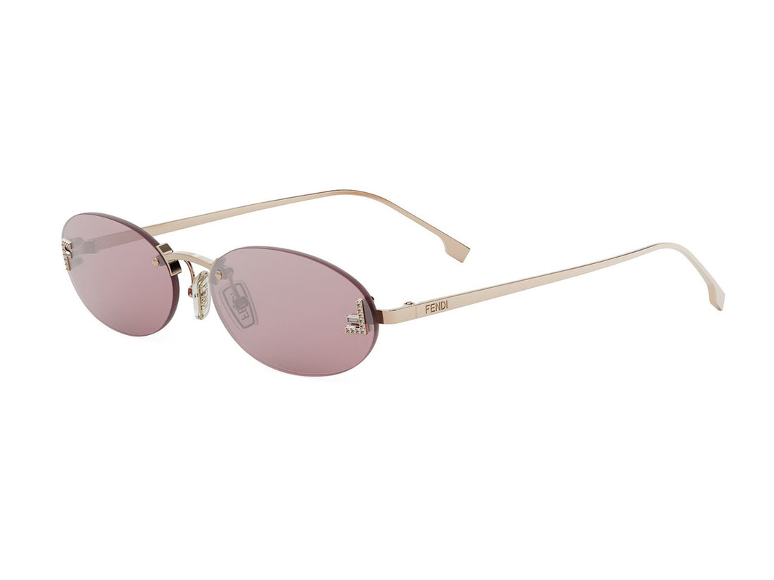 Lunettes de soleil fendi first crystal fe4075us 28z gold oval femenino taille 54mm - Vue principale