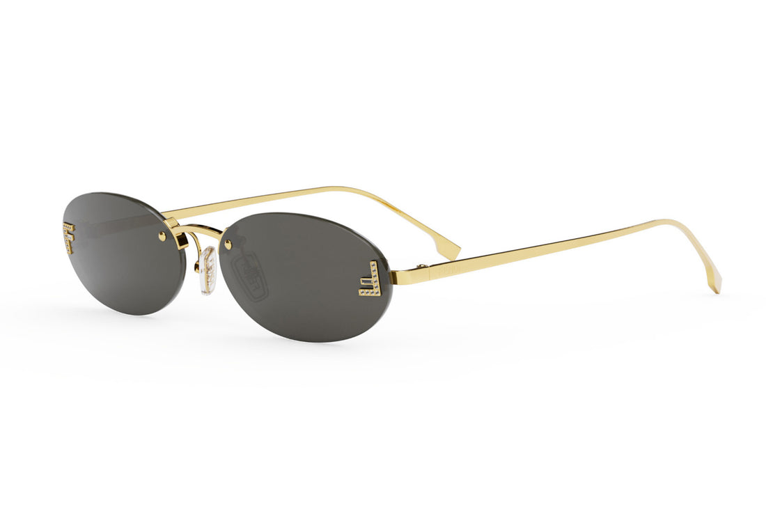 Lunettes de soleil fendi first crystal fe4075us 30a gold oval femenino taille 54mm - Vue principale