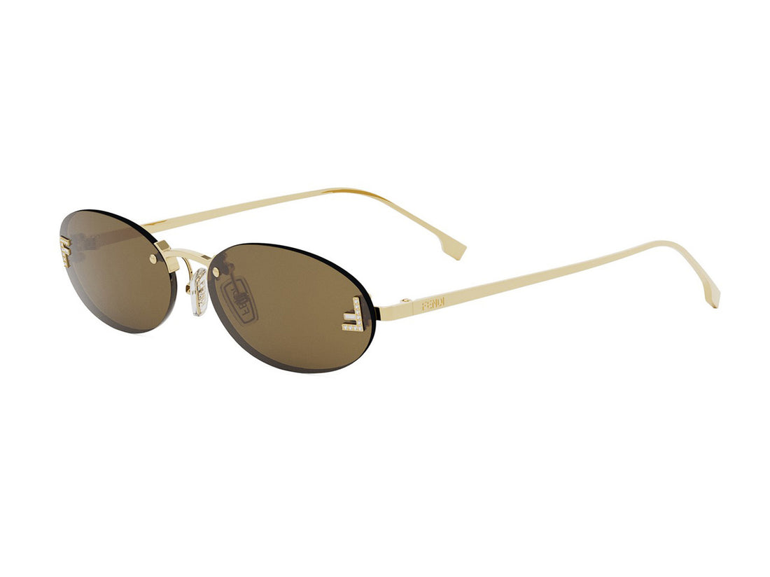 Lunettes de soleil fendi first crystal fe4075us 30j gold oval femenino taille 54mm - Vue principale