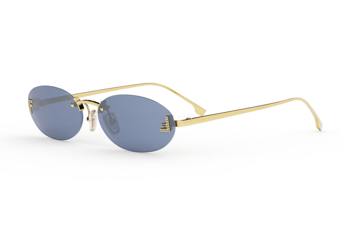 Lunettes de soleil fendi first crystal fe4075us 30v gold oval femenino taille 54mm - Vue principale