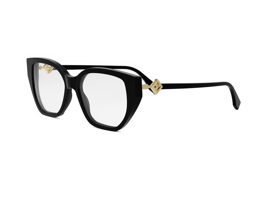 Prescription glasses fendi ff diamonds fe50100i 001 black rectangular femenino size 53mm - Main view