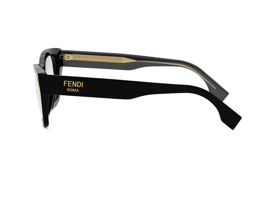 Prescription glasses fendi roma fe50118i 001 black rectangular femenino size 52mm - Detailed view