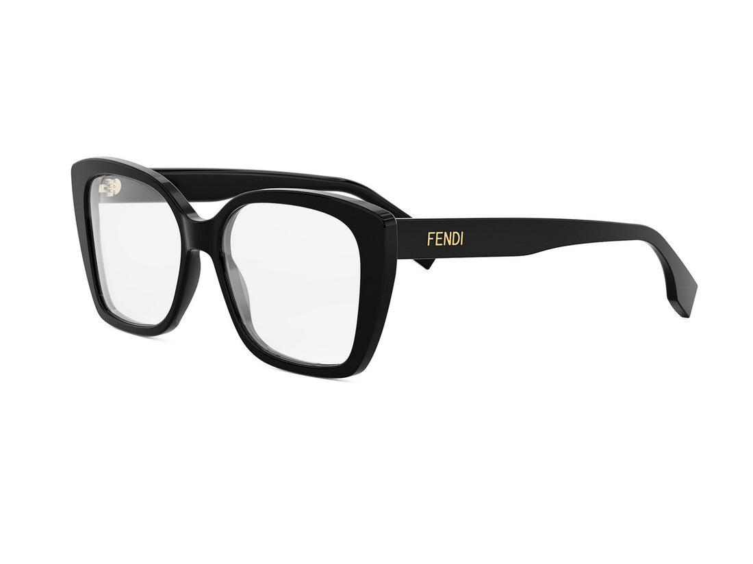 Prescription glasses fendi lettering fe50127i 001 black square femenino size 54mm - Main view