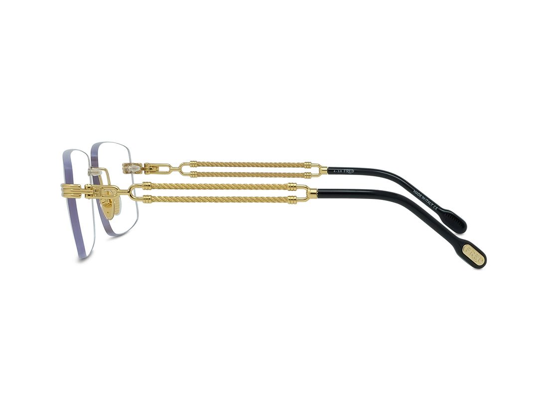 Prescription glasses fred double cable fg50035u 031 gold geometric masculino size 58mm - Detailed view