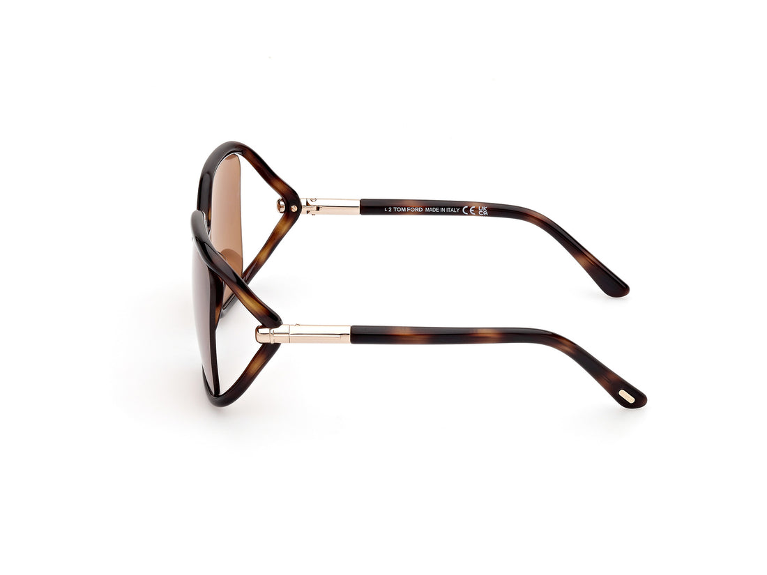 Gafas de sol tom ford ft1089 solange-02 52e havana butterfly femenino talla 60mm - Vista de detalle