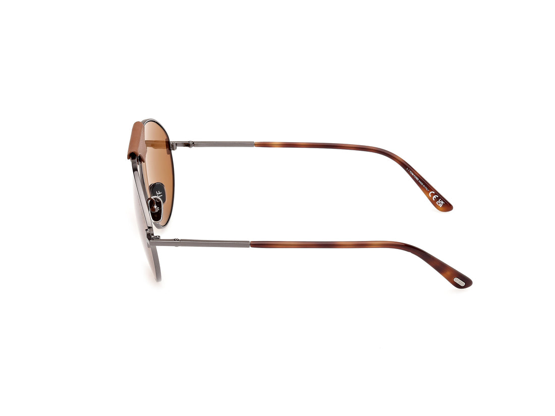 Gafas de sol tom ford ft1095 08e gris pilot masculino talla 60mm - Vista de detalle