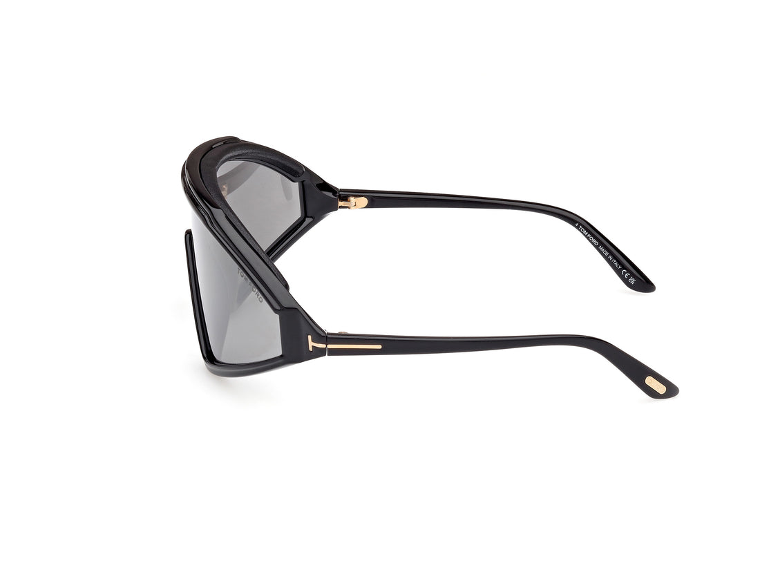 Gafas de sol tom ford ft1121 lorna 01c negro shield masculino talla 0mm - Vista de detalle