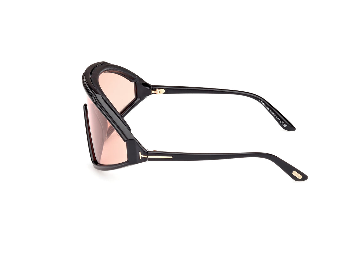 Gafas de sol tom ford ft1121 lorna 01e negro shield masculino talla 0mm - Vista de detalle