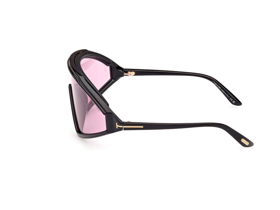 Gafas de sol tom ford ft1121 lorna 01y negro shield masculino talla 0mm - Vista de detalle