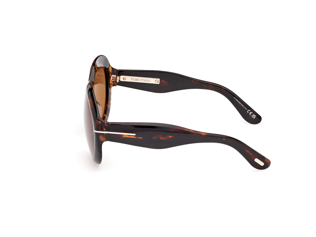 Sunčane naočale tom ford ft1193 angellica 52e havana round femenino veličina 58mm - Detaljni prikaz
