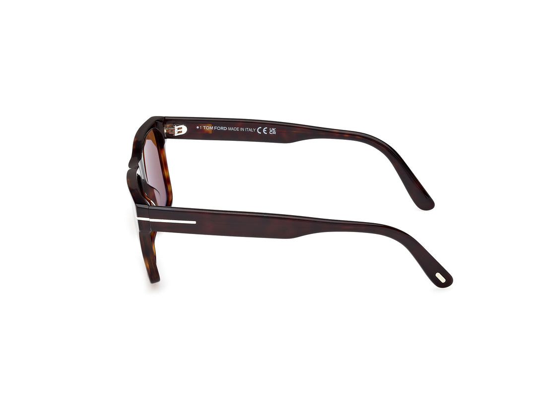 Occhiali da sole tom ford ft1205 calder 52e havana square masculino taglia 55mm - Vista dettagliata