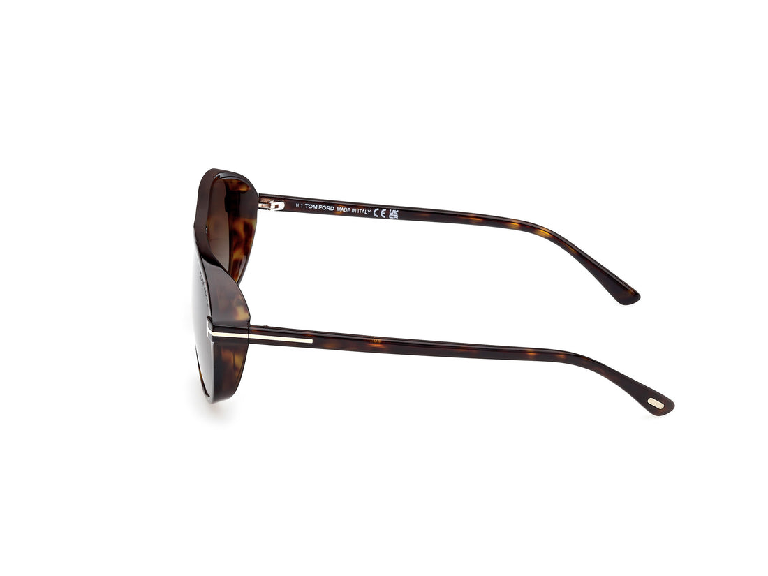 Occhiali da sole tom ford ft1208 guillaume 52k havana pilot masculino taglia 61mm - Vista dettagliata