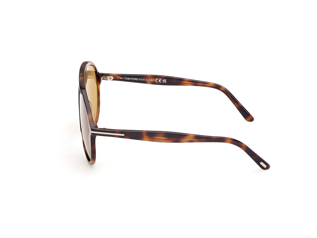 Lunettes de soleil tom ford ft1211 vladimir 53e havana pilot masculino taille 65mm - Vue détaillée
