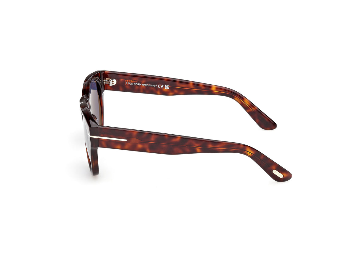 Gafas de sol tom ford ft1305 burton-02 54v havana round masculino talla 52mm - Vista de detalle