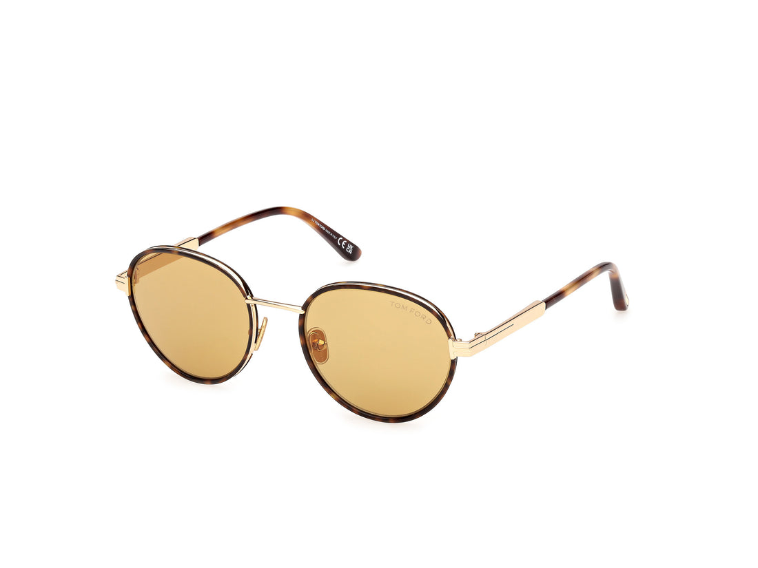 Sonnenbrillen tom ford ft1339 jet-02 53e havana round unisex größe 51mm - Hauptansicht