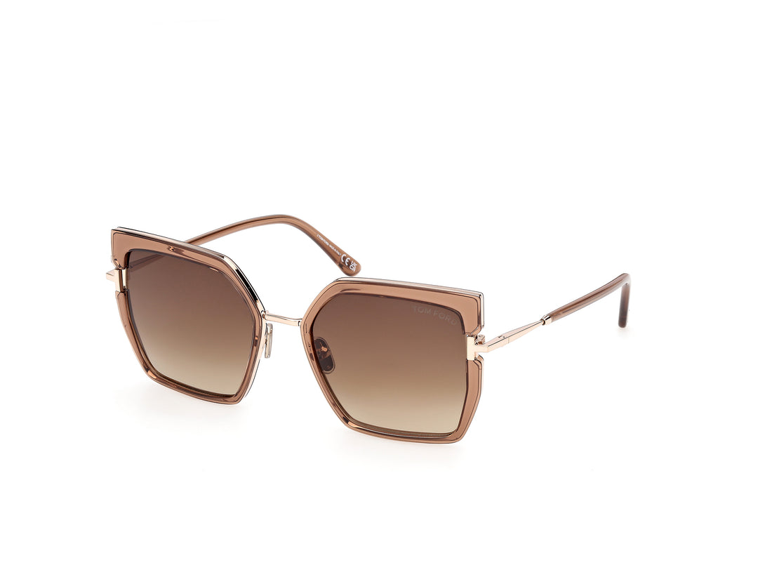 Sonnenbrillen tom ford ft1418 quinn-02 45f marron square femenino größe 54mm - Hauptansicht