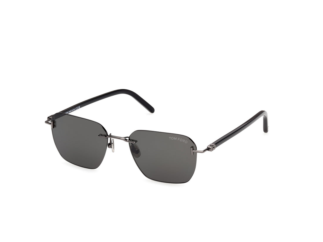 Lunettes de soleil tom ford ft1433 carson-02 12a plateado square masculino taille 55mm - Vue principale
