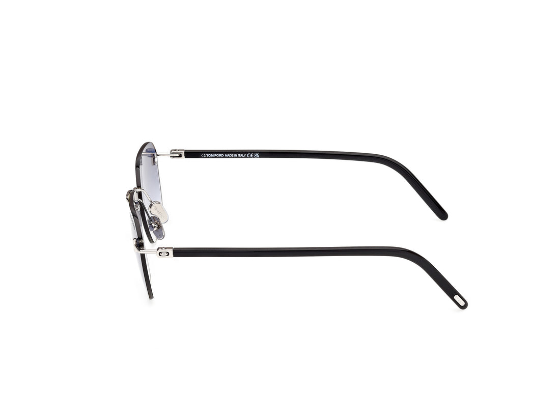 Lunettes de soleil tom ford ft1433 carson-02 16w plateado square masculino taille 55mm - Vue détaillée