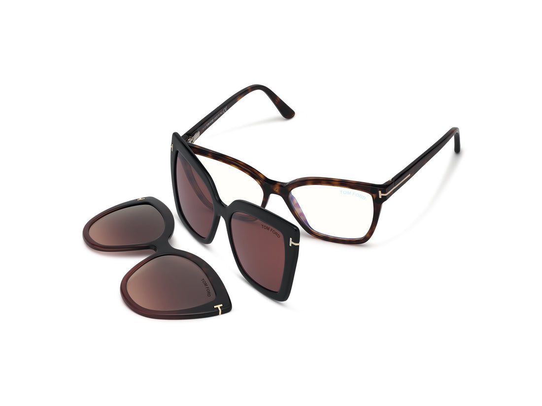 Brillen tom ford ft5641-b 054 havana cat eye femenino größe 53mm - Hauptansicht