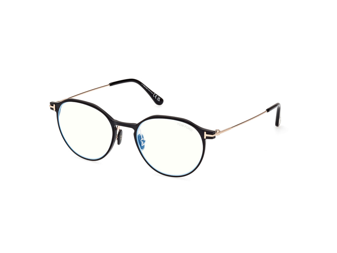Lunettes de vue tom ford ft5866-b 002 negro round masculino taille 52mm - Vue principale