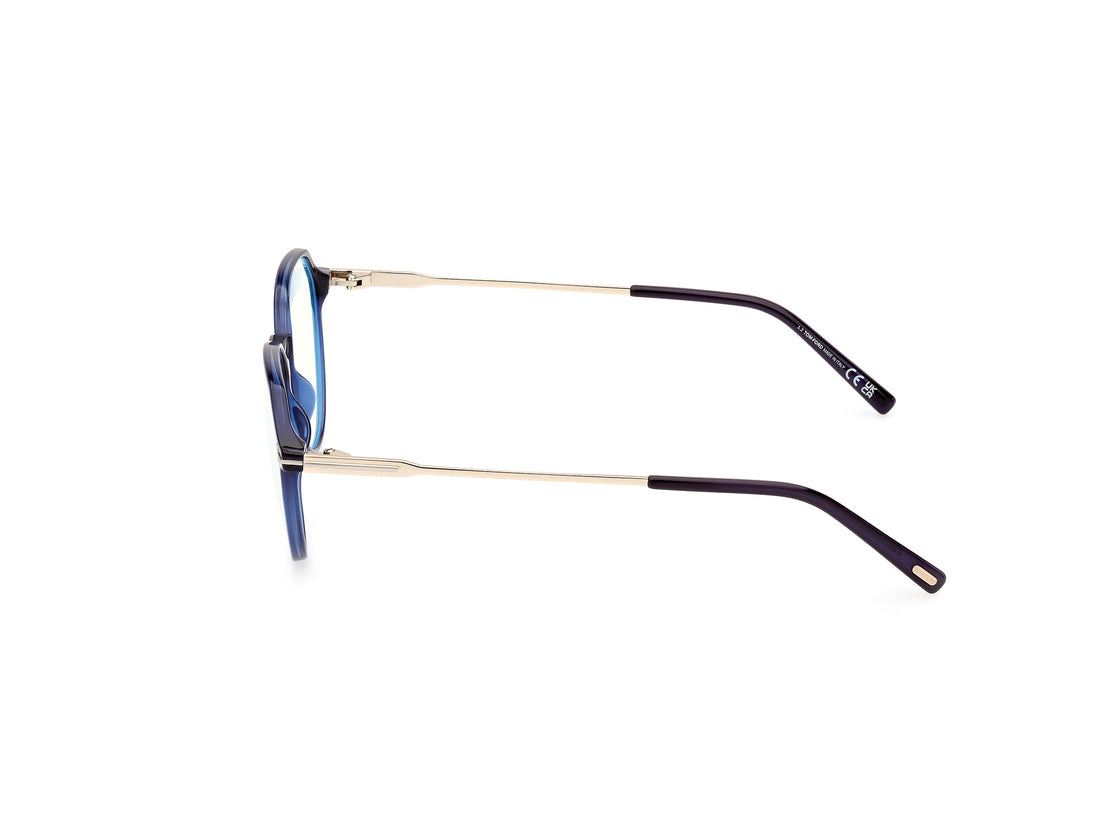 Gafas graduadas tom ford ft5875-b 090 azul round masculino talla 52mm - Vista de detalle