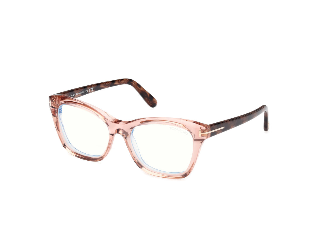 Prescription glasses tom ford ft5909-b 072 rosa cat eye femenino size 53mm - Main view