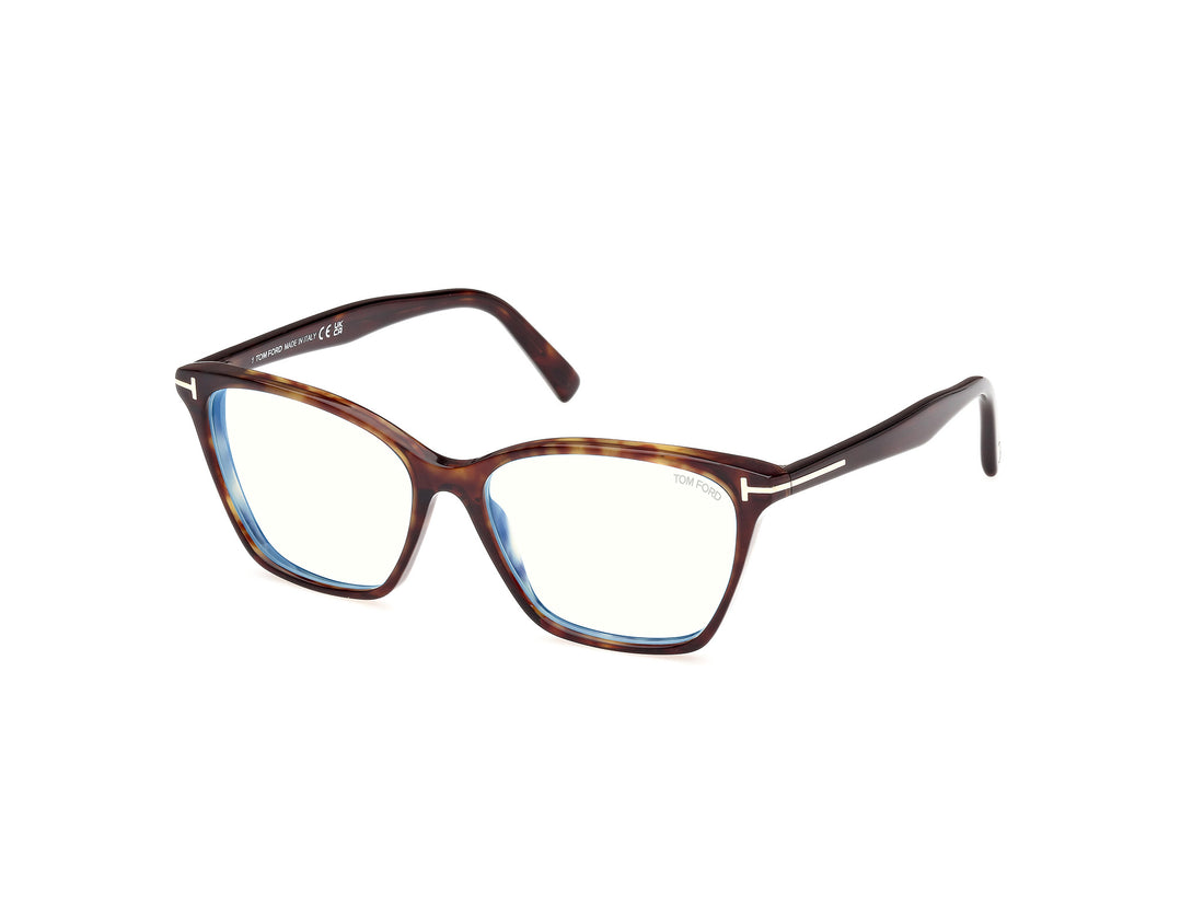 Prescription glasses tom ford ft5949-b 052 havana cat eye femenino size 56mm - Main view