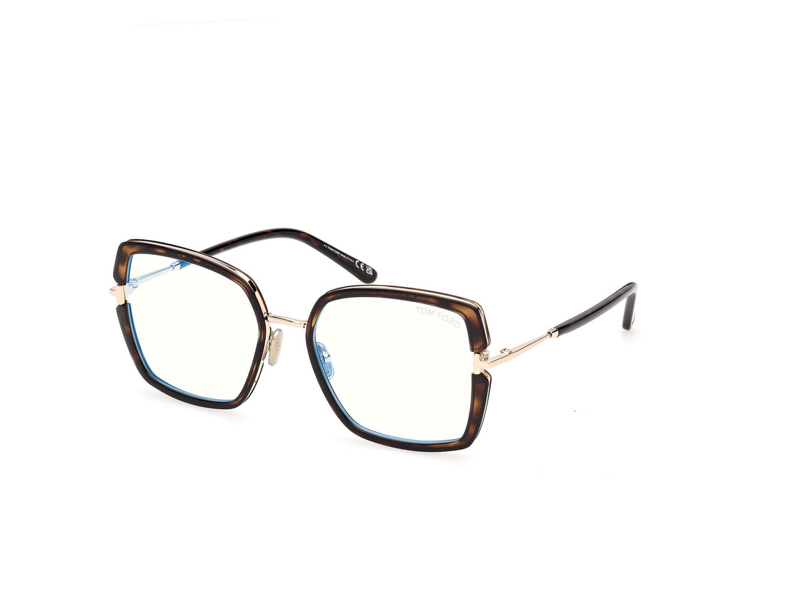Brillen tom ford ft5985-b 052 havana square femenino größe 55mm - Hauptansicht