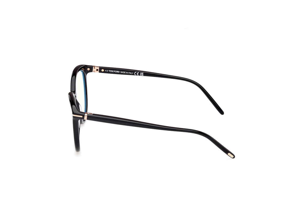 Gafas graduadas tom ford ft5990-b 001 negro round unisex talla 55mm - Vista de detalle