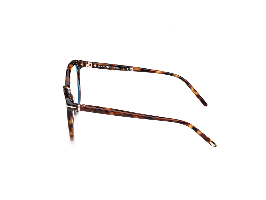 Prescription glasses tom ford ft5990-b 052 havana round femenino size 55mm - Detailed view