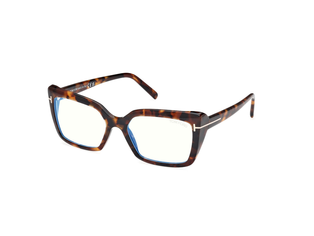 Prescription glasses tom ford ft5991-b 052 havana rectangular unisex size 55mm - Main view