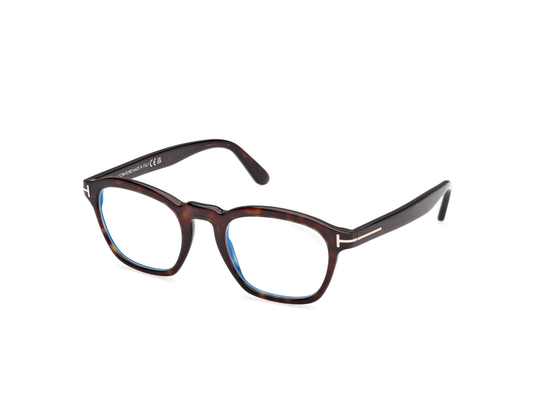 Prescription glasses tom ford ft6033-b 052 havana round masculino size 51mm - Main view