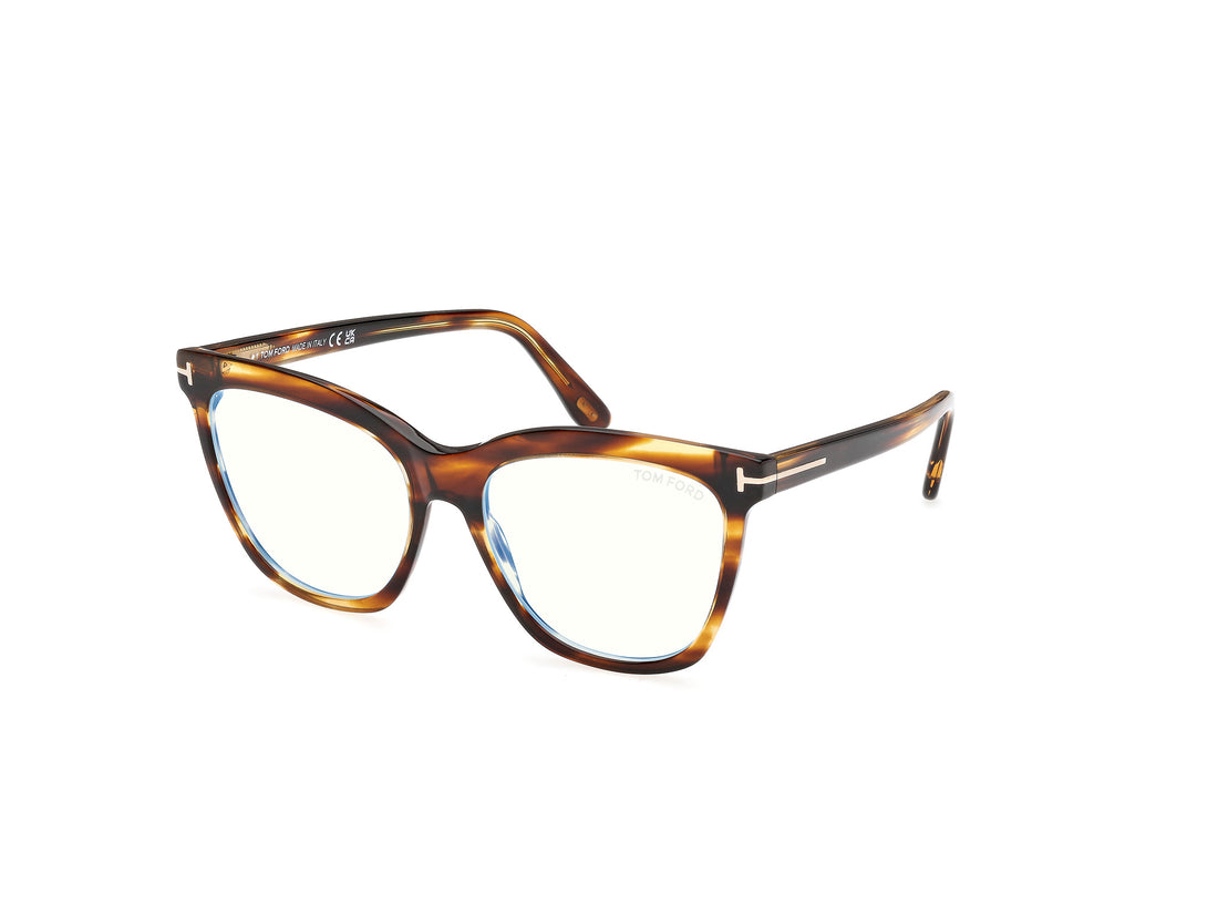 Prescription glasses tom ford ft6042-b 055 havana butterfly femenino size 54mm - Main view