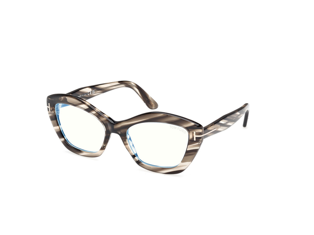 Prescription glasses tom ford ft6044-b 056 havana geometric femenino size 54mm - Main view