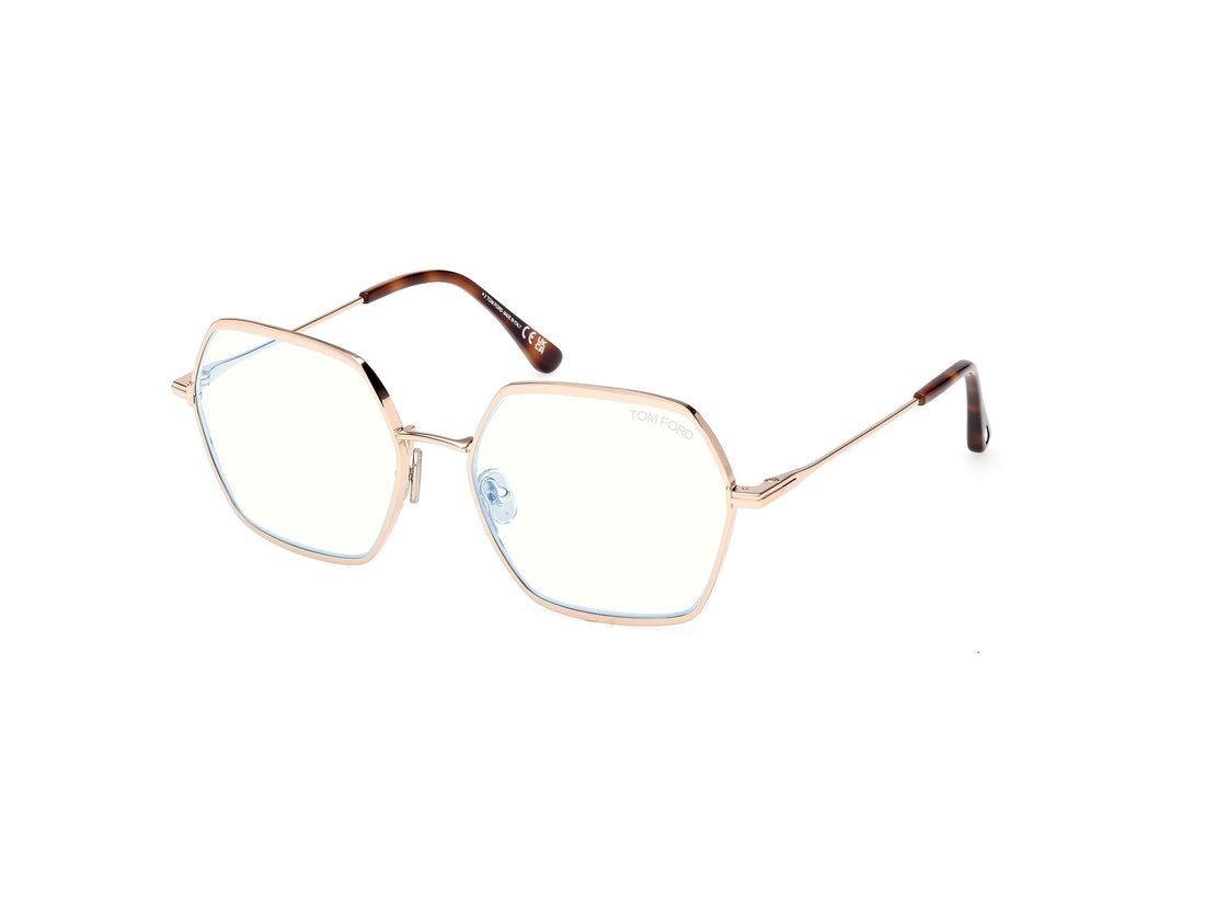 Briller tom ford ft6050-b 028 dorado geometric femenino størrelse 56mm - Hovedvisning