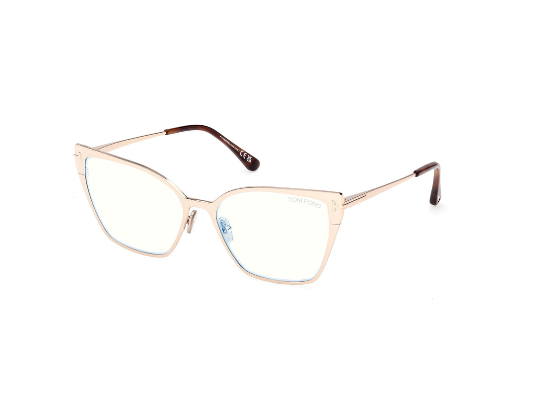 Prescription glasses tom ford ft6051-b 028 dorado butterfly femenino size 56mm - Main view