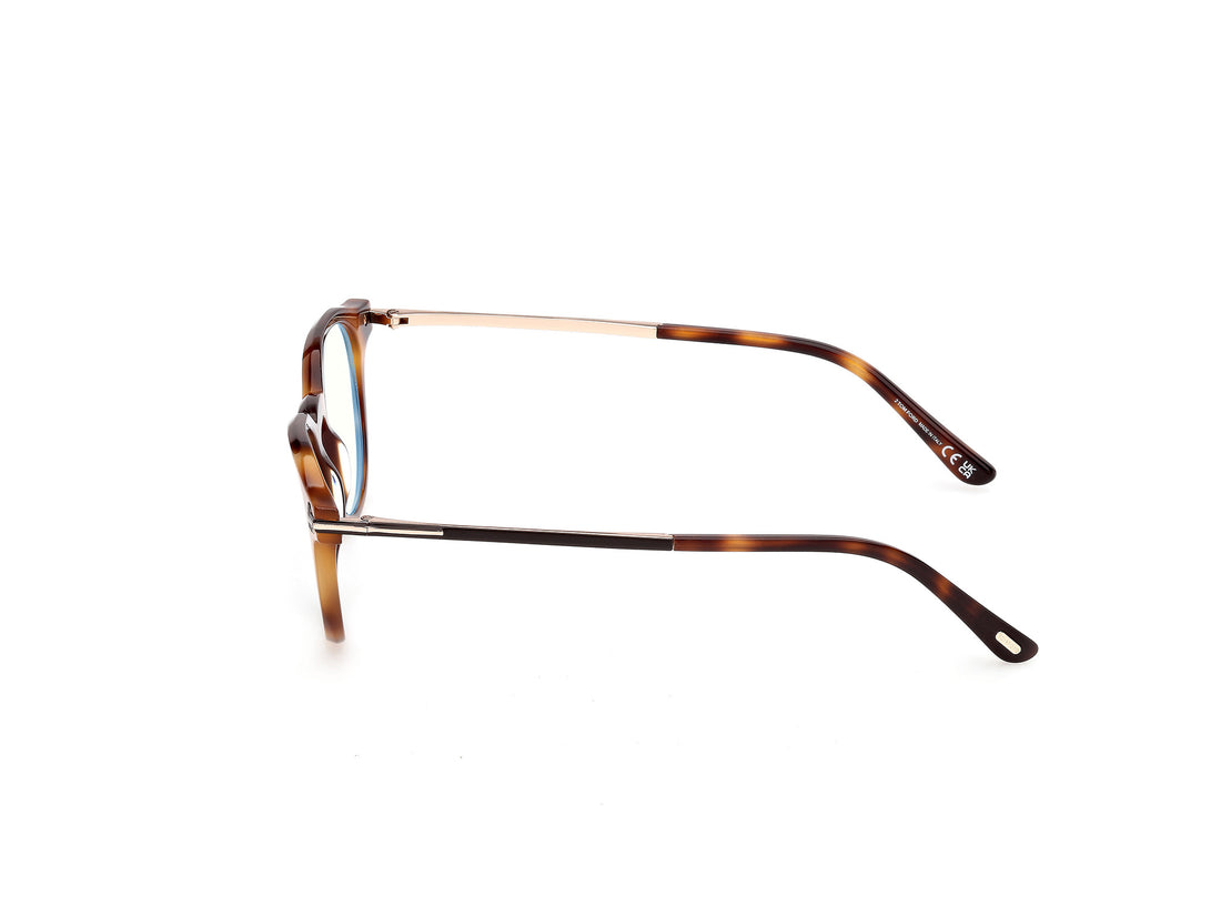 Occhiali da vista tom ford ft6125-b 053 havana round masculino taglia 49mm - Vista dettagliata