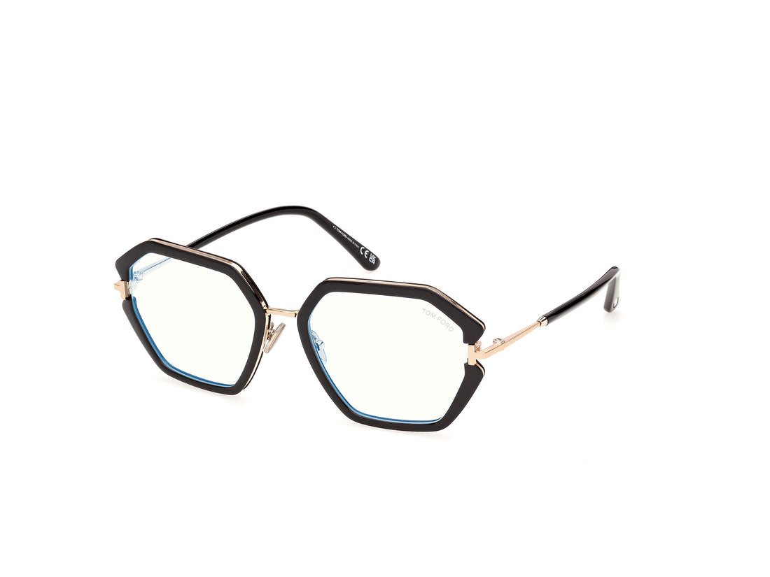Lunettes de vue tom ford ft6195-b 001 negro geometric femenino taille 54mm - Vue détaillée