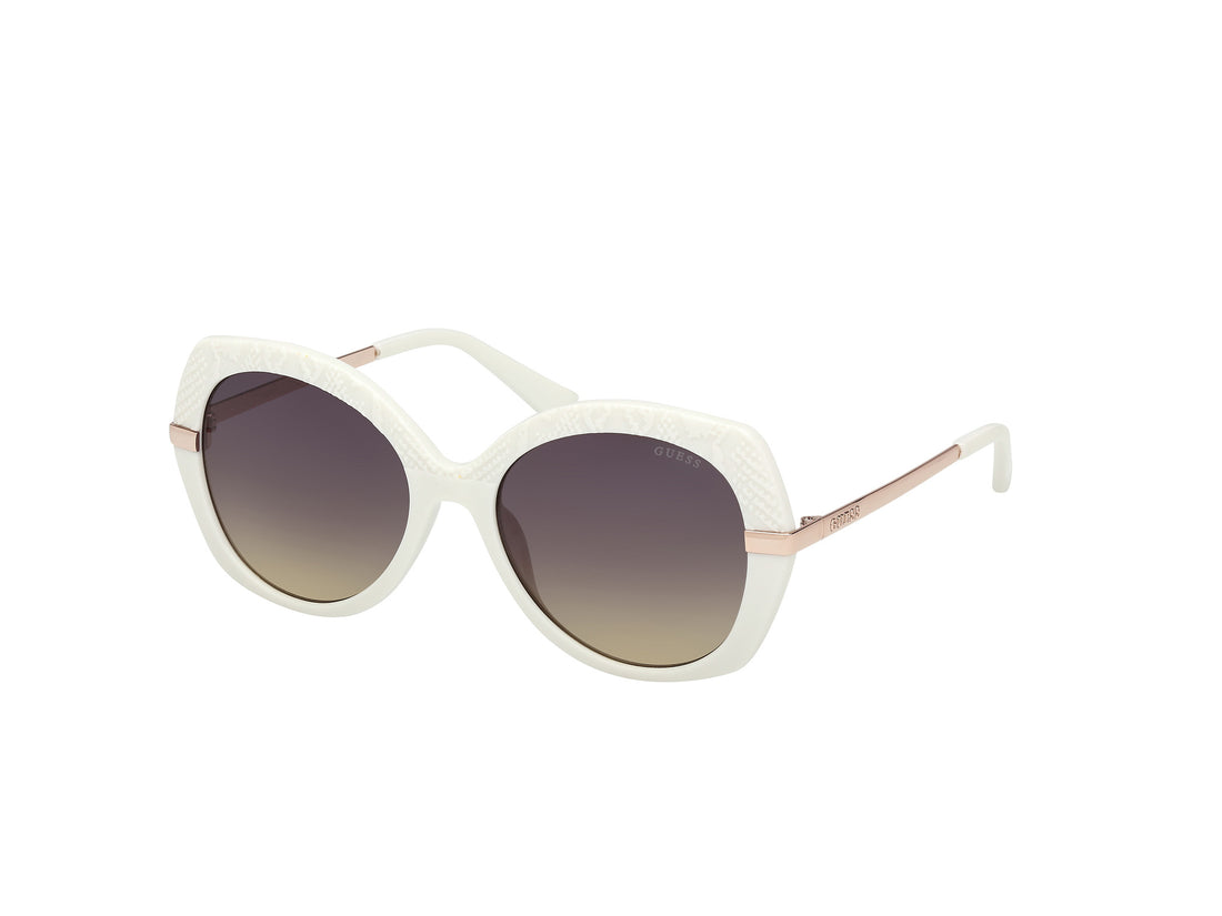 Solglasögon guess gu00215 21b blanco round femenino storlek 55mm - Huvudvy
