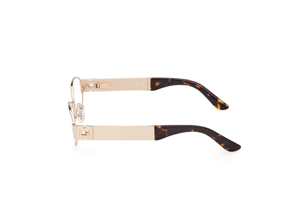 Gafas graduadas guess gu50314 032 dorado oval femenino talla 52mm - Vista de detalle
