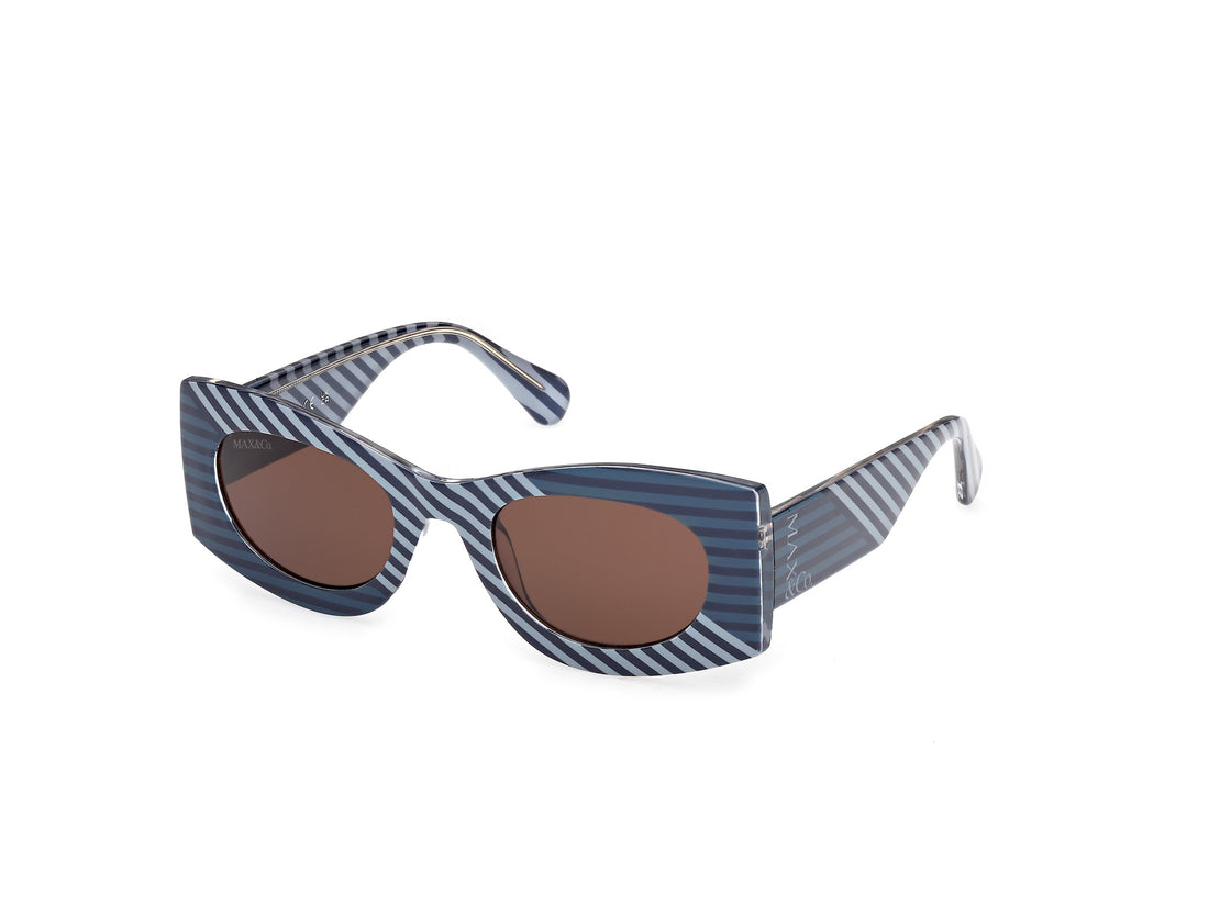 Solglasögon max &co mo0131 92e azul geometric femenino storlek 52mm - Huvudvy
