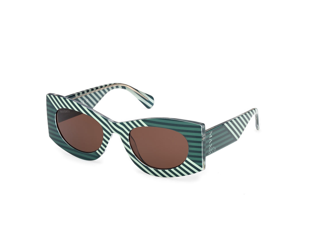Solglasögon max &co mo0131 95e verde geometric femenino storlek 52mm - Huvudvy