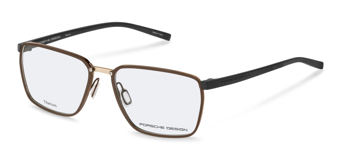 Óculos graduados porsche design p8787 c000 marron square masculino tamanho 55mm - Vista principal