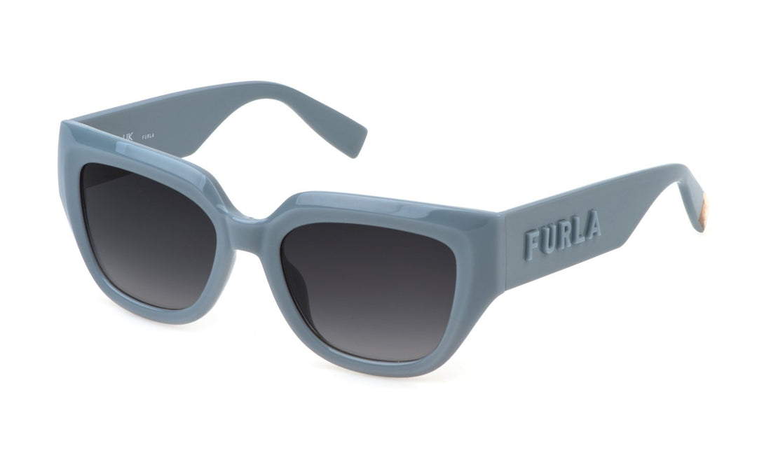 Solglasögon furla sfu809v 04gt gris butterfly femenino storlek 53mm - Huvudvy