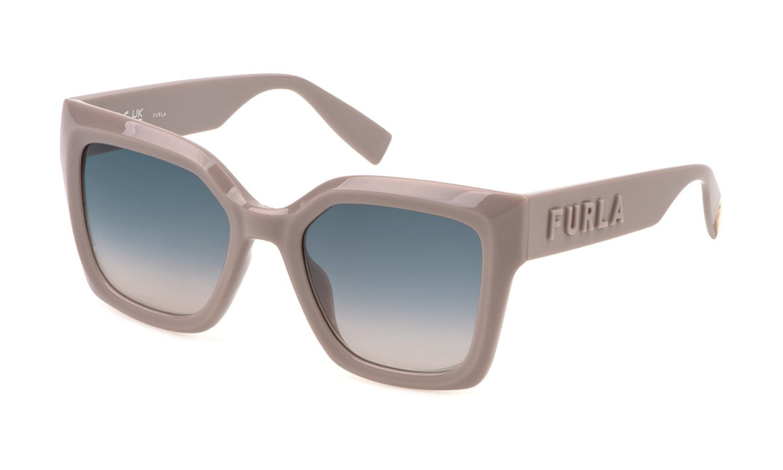 Solglasögon furla sfu810v 06y1 beige butterfly femenino storlek 53mm - Huvudvy