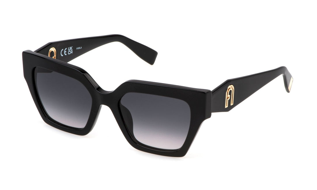 Solglasögon furla sfu811 0700 negro square femenino storlek 54mm - Huvudvy